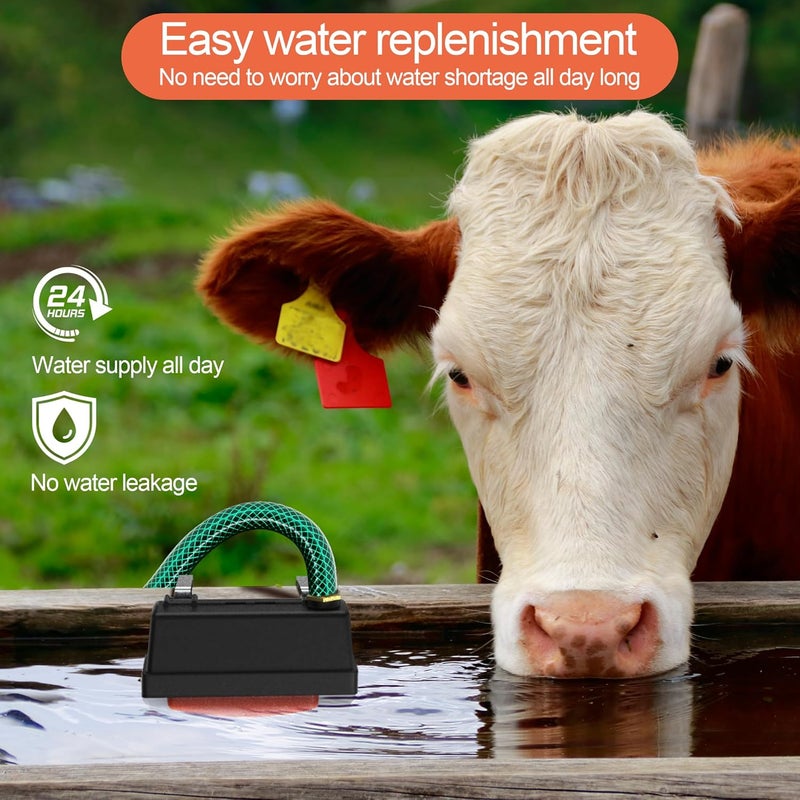 Toldear Water Trough Float Valve for Stock Tank, Automatic Control Waterer Level for Livestock Horse Chicken Animal Fish Pool with Hose Metal Connector & Ptfe tape （2 pack） - Image 4